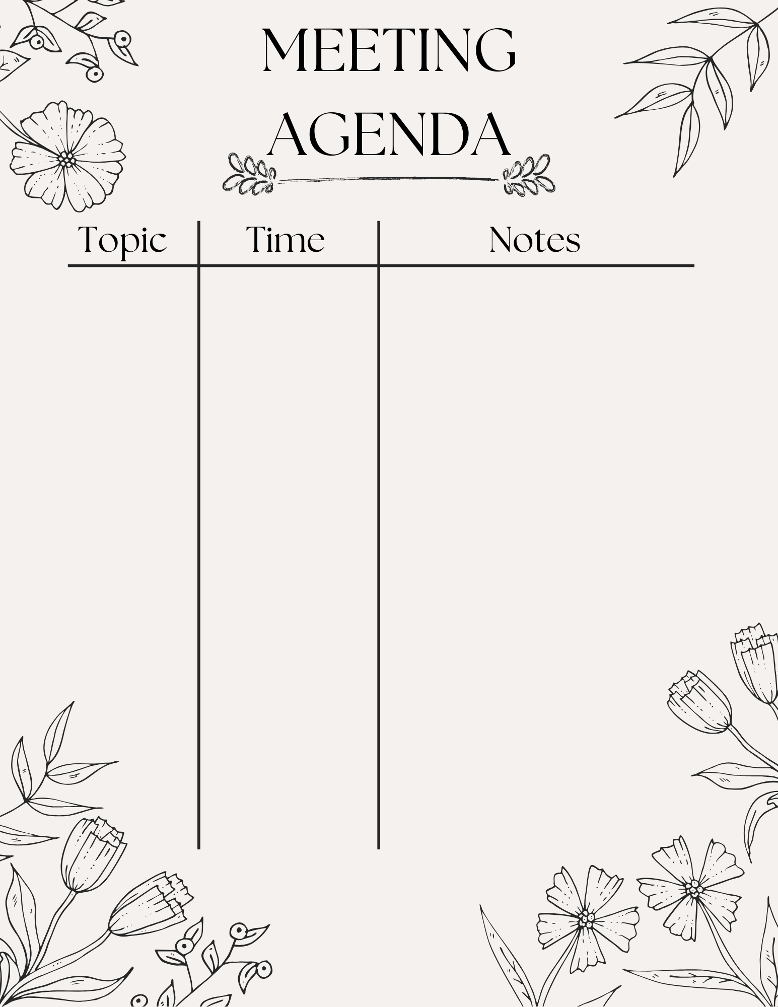 Client Meeting Agenda Planner